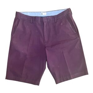 J. Crew Men's Chino Shorts 36x11 Purple Flat Front Zip Fly Hook And Bar Closure